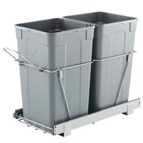 Pullout Trash Can for Kitchen Cabinets, 27QTx2 Double Under Sink Garbage Waste Recycling Bin, Under Mount Waste Container