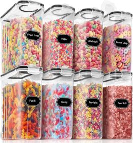 Cereal Containers Storage Set (4L,135.2 Oz), 8PCS Airtight Food Storage Containers with Lids for Kitchen Pantry Organizers and Storage
