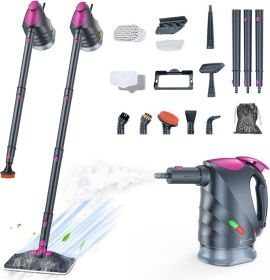 1 Steam Cleaner, Steam Mop & Detachable Handheld Steam Cleaner with 320ml Water Tank, 10s Fast Heating, Portable Steamer for Kitchen, Floor, Tile
