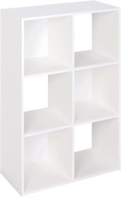 Decorative Home Stackable 6 Cube Cubeicals Organizer Storage Bookcase, with Hardware for Office, Home and Closet, White