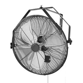 20 Inch Industrial Wall Mount Fan, High Velocity 4650 CFM Indoor Fan with 3 Speeds, Powerful Motor Garage Wall Fan with Aluminum Blades for Works