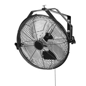 14 Inch Industrial Wall Mount Fan, High Velocity 2473 CFM Outdoor Fan with 3 Speeds, Waterproof IP44 Garage Wall Fan with Aluminum Blades for Wor